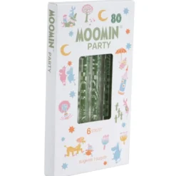 Mumin Fest sugrör i glas 6-pack grön