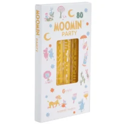 Mumin Fest sugrör i glas 6-pack gul