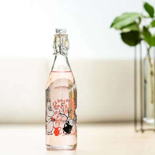 Mumin glasflaska med bygelkork 0,5 L bär