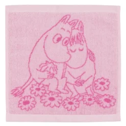 Mumin handduk 25x25 cm Förälskade rosa