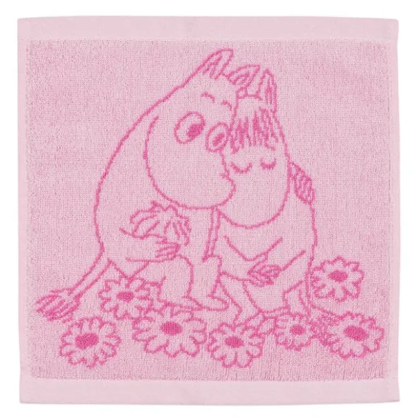Mumin handduk 25x25 cm Förälskade rosa