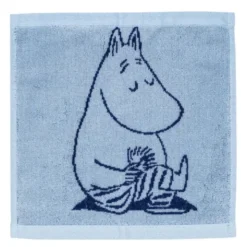 Mumin handduk 25x25 cm Mumintrollet marinblå