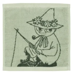 Mumin handduk 25x25 cm Snusmumriken grön