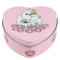 Mumin hjärtformad box 10x10 cm Sammen rosa
