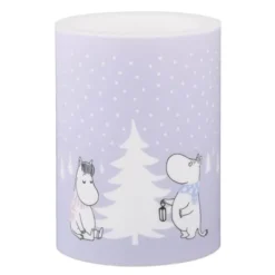 Mumin LED blockljus 10 cm Snöfall lila