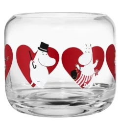 Mumin ljuslykta / vas 8 cm Hjärta