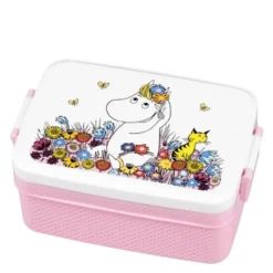 Mumin matlåda Äng rosa