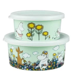 Mumin mellanmålslåda 2-pack Äng grön