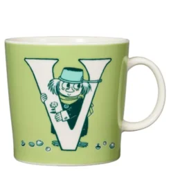 Muminmugg bokstav V 40 cl grön