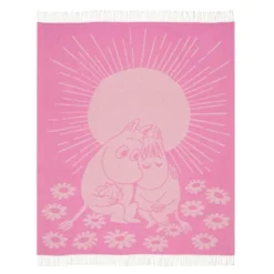 Mumin pläd 125x170 cm Förälskade rosa