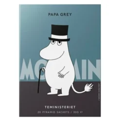 Mumin pyramidpåse Muminpappan Grey svart te apelsin 20-pack