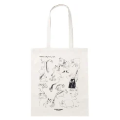 Mumin 80 år tygpåse 38,5x42 cm Jungel beige