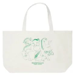 Mumin 80 år tygväska XL 65x41 cm beige