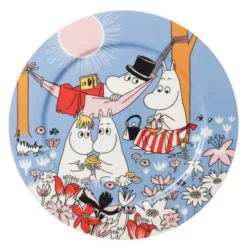 Mumin serveringsfat 30 cm Familjemys blå 80 år