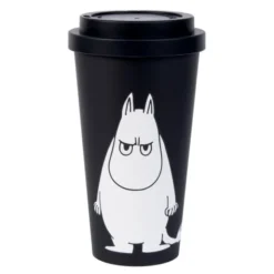 Mumin take away mugg 45 cl Mumintrollet arg svart