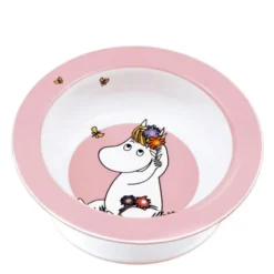Mumin tallrik med sugpropp 15,5 cm Äng rosa