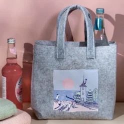 Mumin tygpåse Solnedgång 25x25 cm grå
