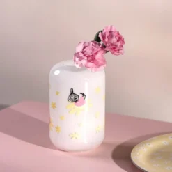 Mumin vas Blommor 12 cm vit