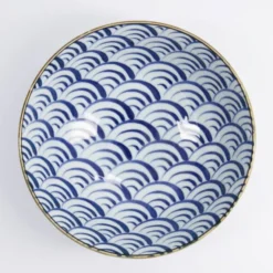 Natsu Nami ramen skål 21x7,8 cm 1 L blå/vit