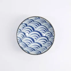 Natsu Nami risskål 12x6,4 cm 0,35 L blå/vit