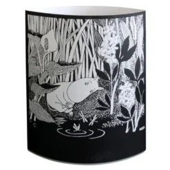 Nattlampa Mumin 13x16 cm Svart/Vit