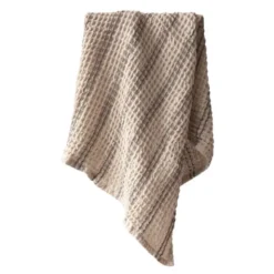 Nella handduk våfflad 50x70 cm taupe stripe