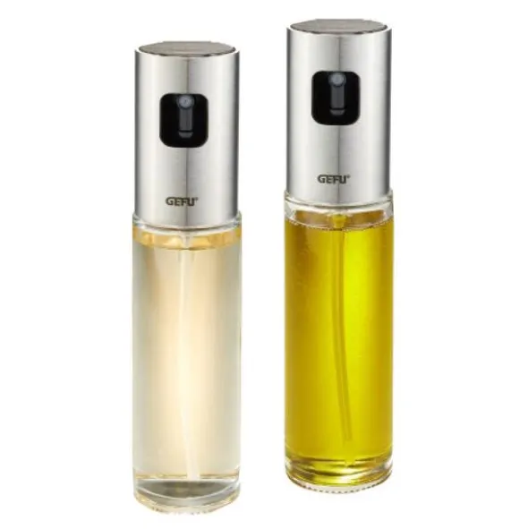 Neva olje- och vinägerspray set 2 delar svart/stål