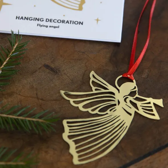 Ängel hängande dekoration 7,5 cm silver