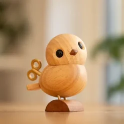 Näktergalen träfigur 8 cm lönn/gummiträ/sapele
