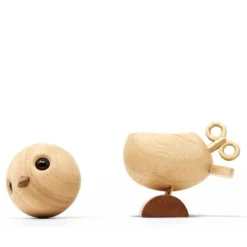 Näktergalen träfigur 8 cm lönn/gummiträ/sapele
