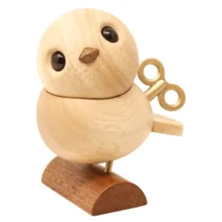 Näktergalen träfigur 8 cm lönn/gummiträ/sapele