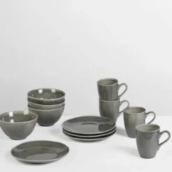 Nordic Rain servis frukostset 12 delar grå