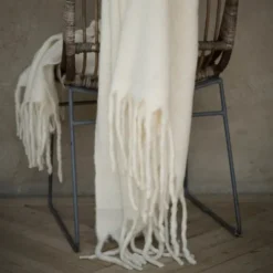 Nord pläd 130x170 cm enfärgad offwhite