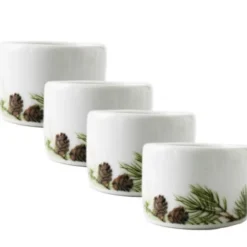 Nostalgi Servettring 4-pack Vit/Grön