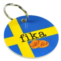 Nyckelring 5 cm Fika Kanelbullar