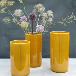 Oak Vas 35 cm Gul amber