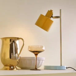 Ocean bordslampa 43 cm curry/mässing/turkos