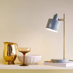 Ocean bordslampa 43 cm oliv/mässing