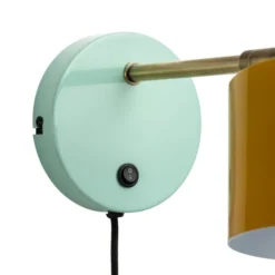 Ocean vägglampa 11,5 cm curry/mässing/turkos