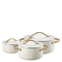 Ono grytset 3 delar 1,5/3/4,4 L cream/guld