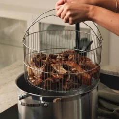 Optimal gryta med ångkorg 15 L rostfritt stål