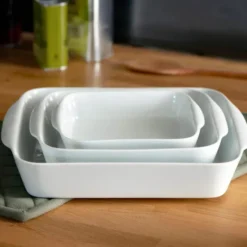 Orginale ugnsformset kvadratiskt 3 delar vit