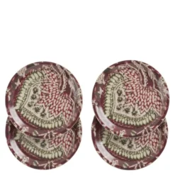 Oriental glasunderlägg 11 cm 4-pack röd
