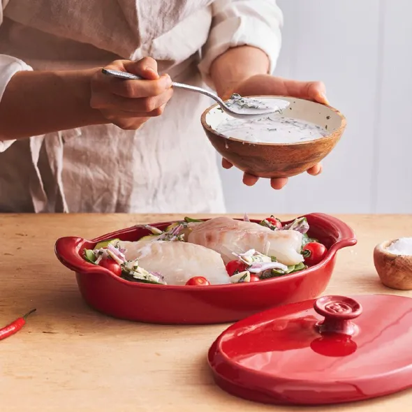 Papillote gryta 0,9 L röd