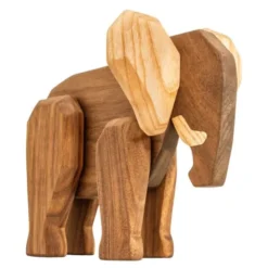 Pappa elefant träfigur 16 cm valnöt/ask