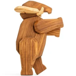 Pappa elefant träfigur 16 cm valnöt/ask