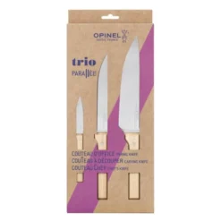 Parallèle Trio knivset 3 delar bokträ