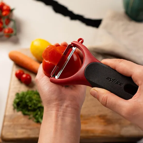 Peelers Y-tomatskalare röd/grå