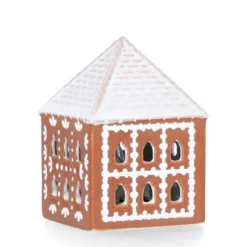 Pepparkakshus ljushus Stuga LED 7,5 cm brun