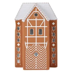 Pepparkakshus ljuslykta Large Brun